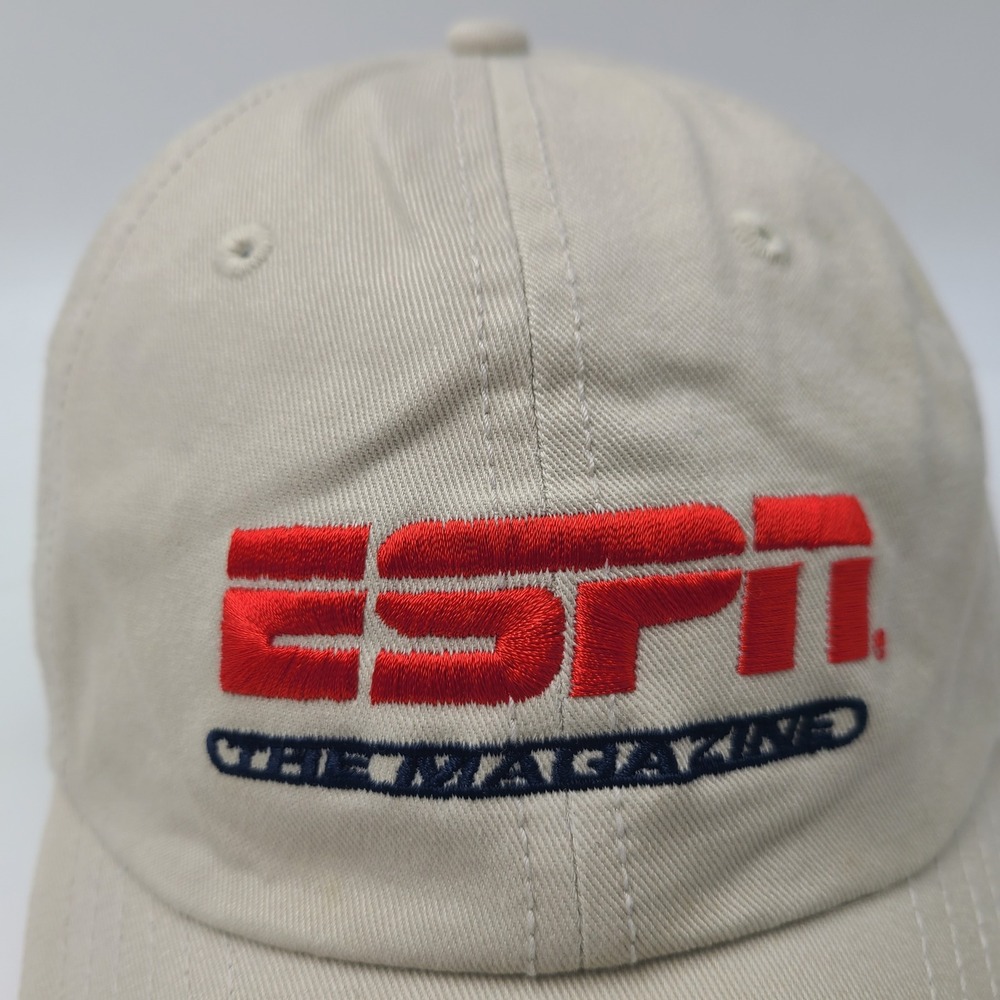 Vintage ESPN Hat Strapback Beige The Magazine Promo Casual Baseball Dad Cap Men - Picture 4 of 12